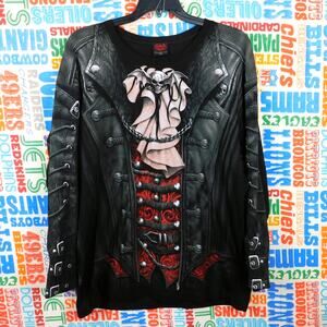 Spiral Direct Goth Metal All Over Print Long Sleeve Shirt Size 2XL Rock Skull